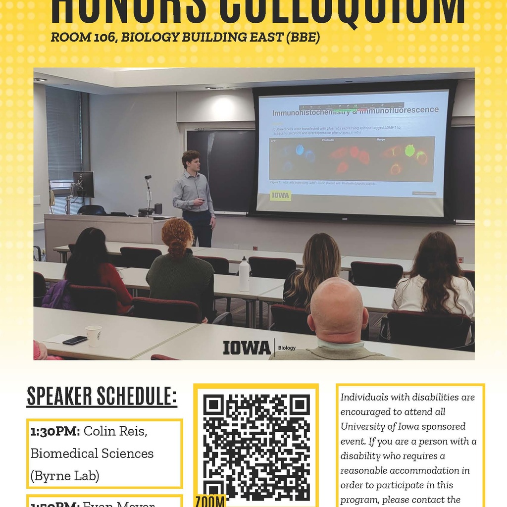 Department of Biology Honors Colloquium promotional image